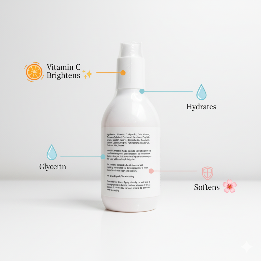 WinyFred Ultra Gentle Foaming Cleanser – Vitamin C + Glycerin | For All Skin Types