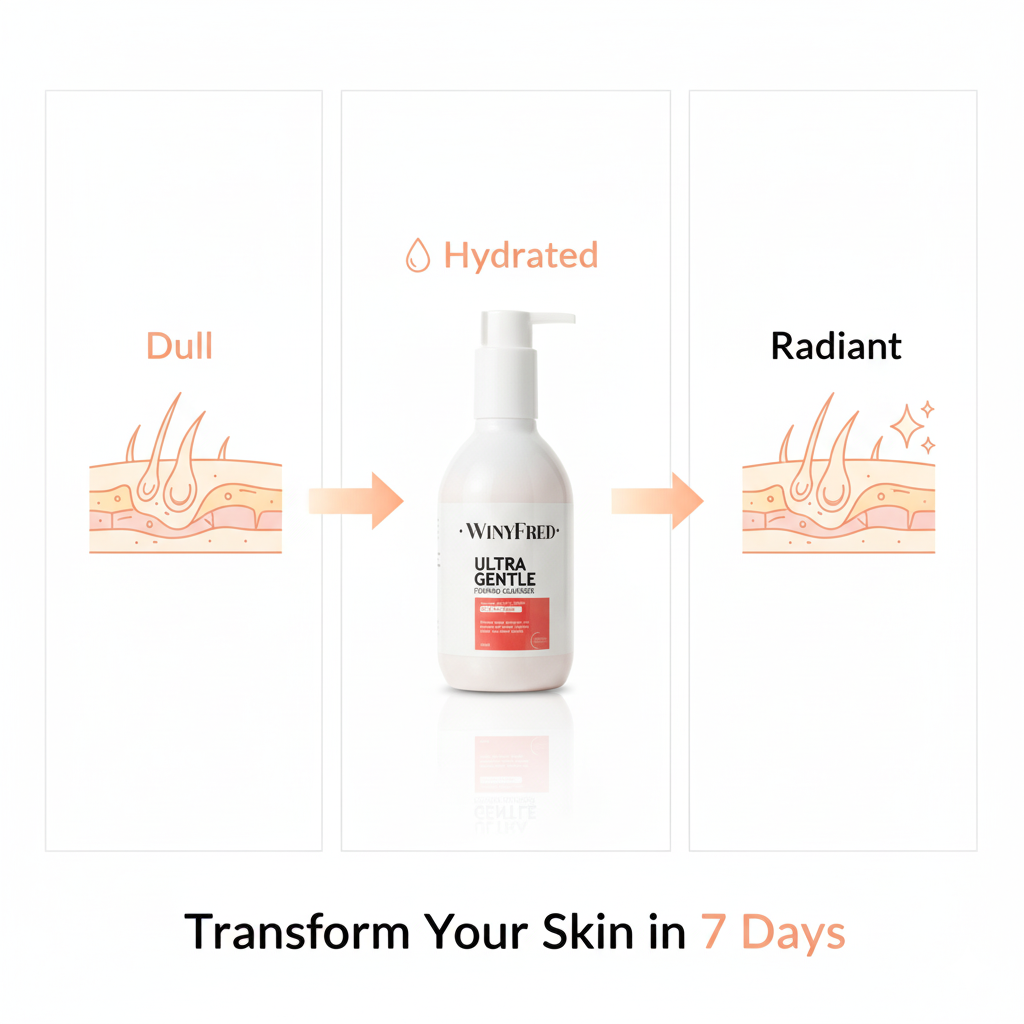 WinyFred Ultra Gentle Foaming Cleanser – Vitamin C + Glycerin | For All Skin Types