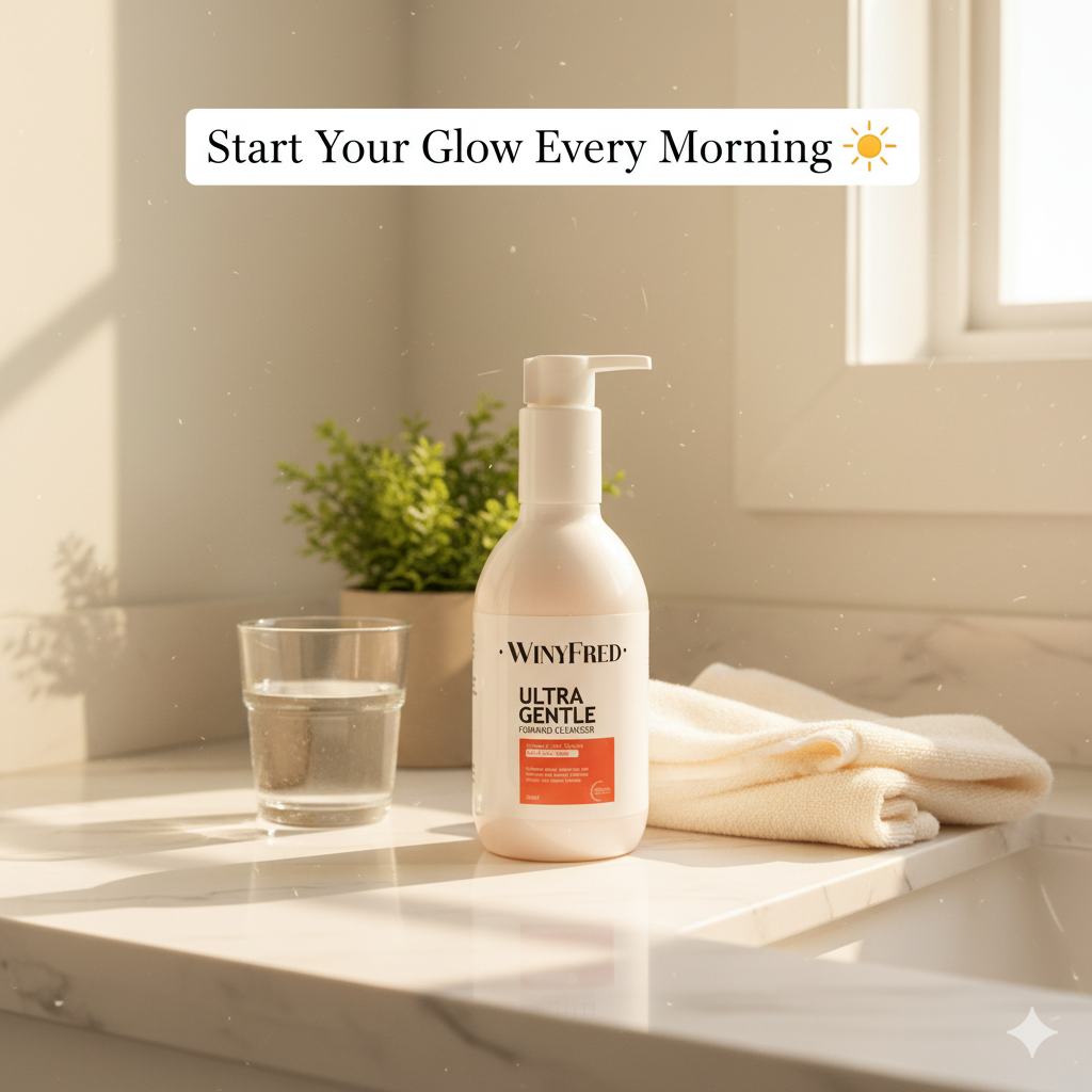 WinyFred Ultra Gentle Foaming Cleanser – Vitamin C + Glycerin | For All Skin Types