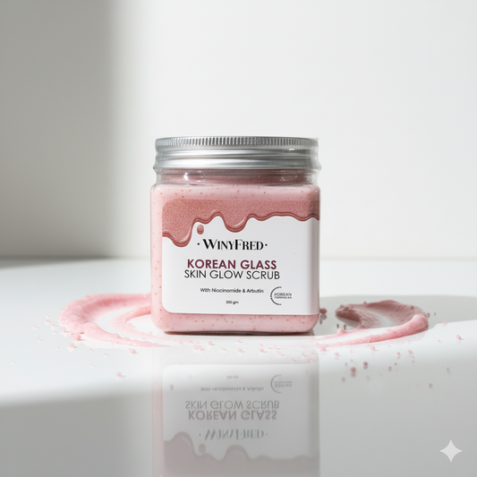 WinyFred Korean Glass Skin Glow Scrub – With Niacinamide & Arbutin (Face & Body)