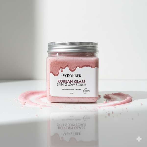 WinyFred Korean Glass Skin Glow Scrub – With Niacinamide & Arbutin (Face & Body)