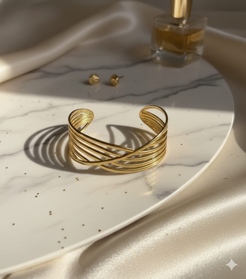 Elegant Gold Wire Cuff – Everyday Statement Piece